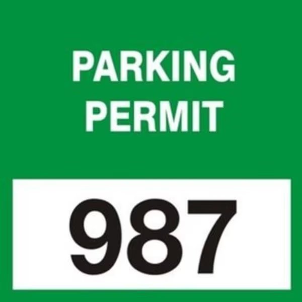 CLING LABELS PARKING PERMIT 3 in x 3 in TNL305BUC, Accuform, Mfr#: TNL305BUC